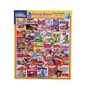 White Mountain Cereal Boxes 1000-Piece Jigsaw Puzzle Large Pieces Fun Family Act